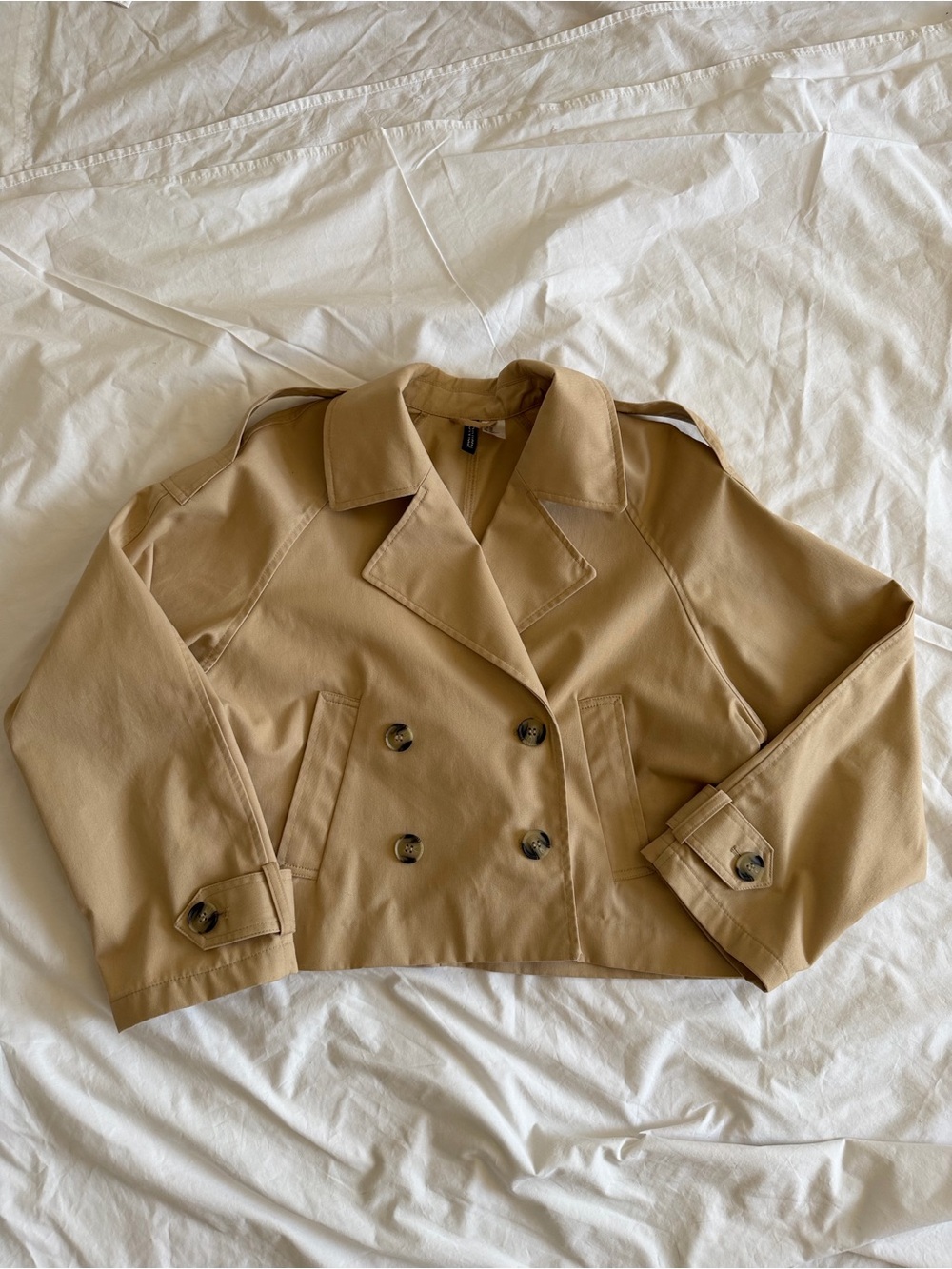 H&M Cropped Trench Coat - Beige - Picture 8 of 14